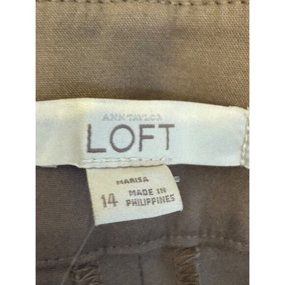 Loft Marisa Ankle Pants Womens Size 14 Brown Stretch - Picture 4 of 6